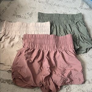 Mondetta High Waist Shorts - Pink, Green, Beige